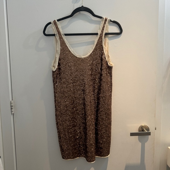 WILFRED bronze sequin mini dress - Picture 1 of 2